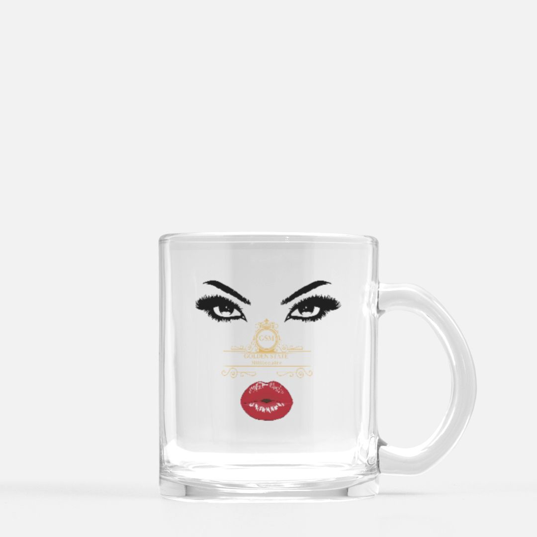 Red Lips Glass Mug