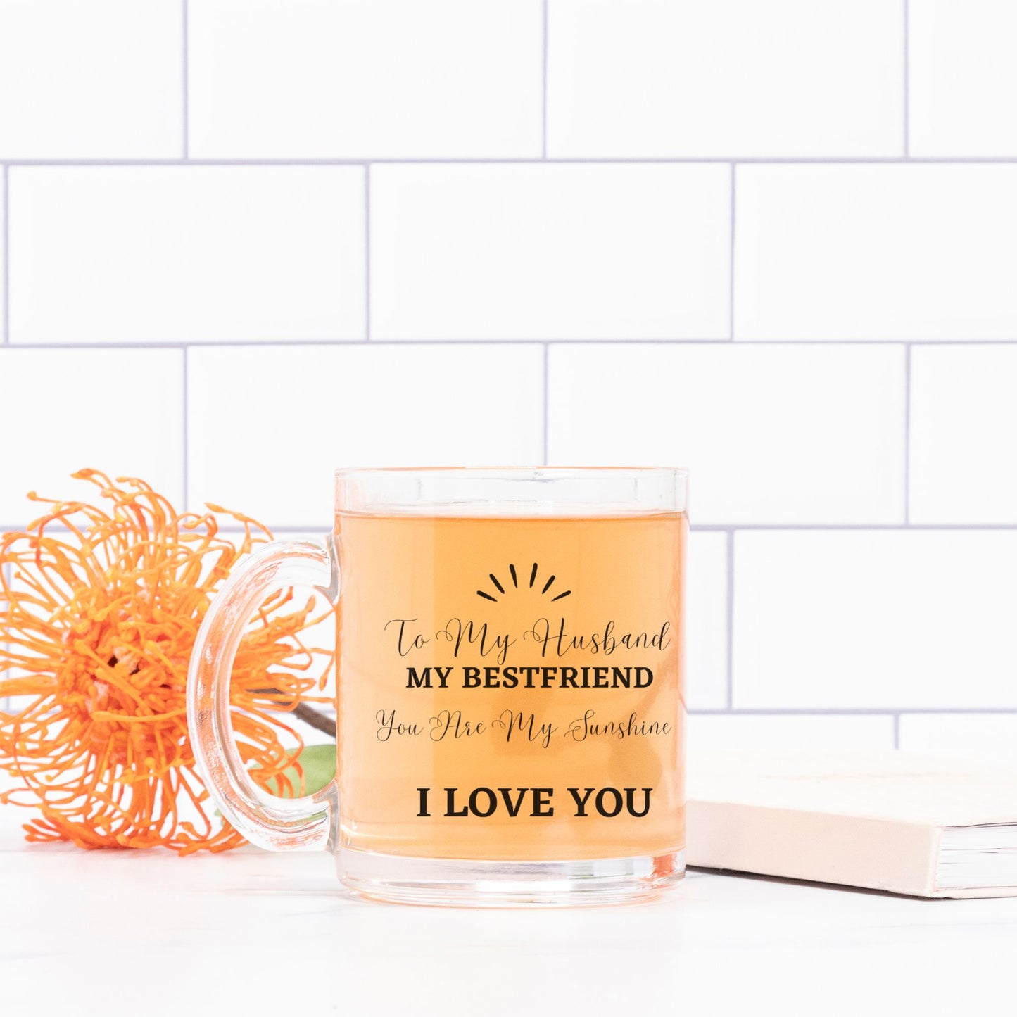 To My Husband Glass Mug