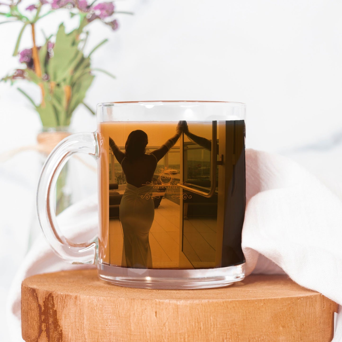 Goldens State Millionaire Model Glass Mug