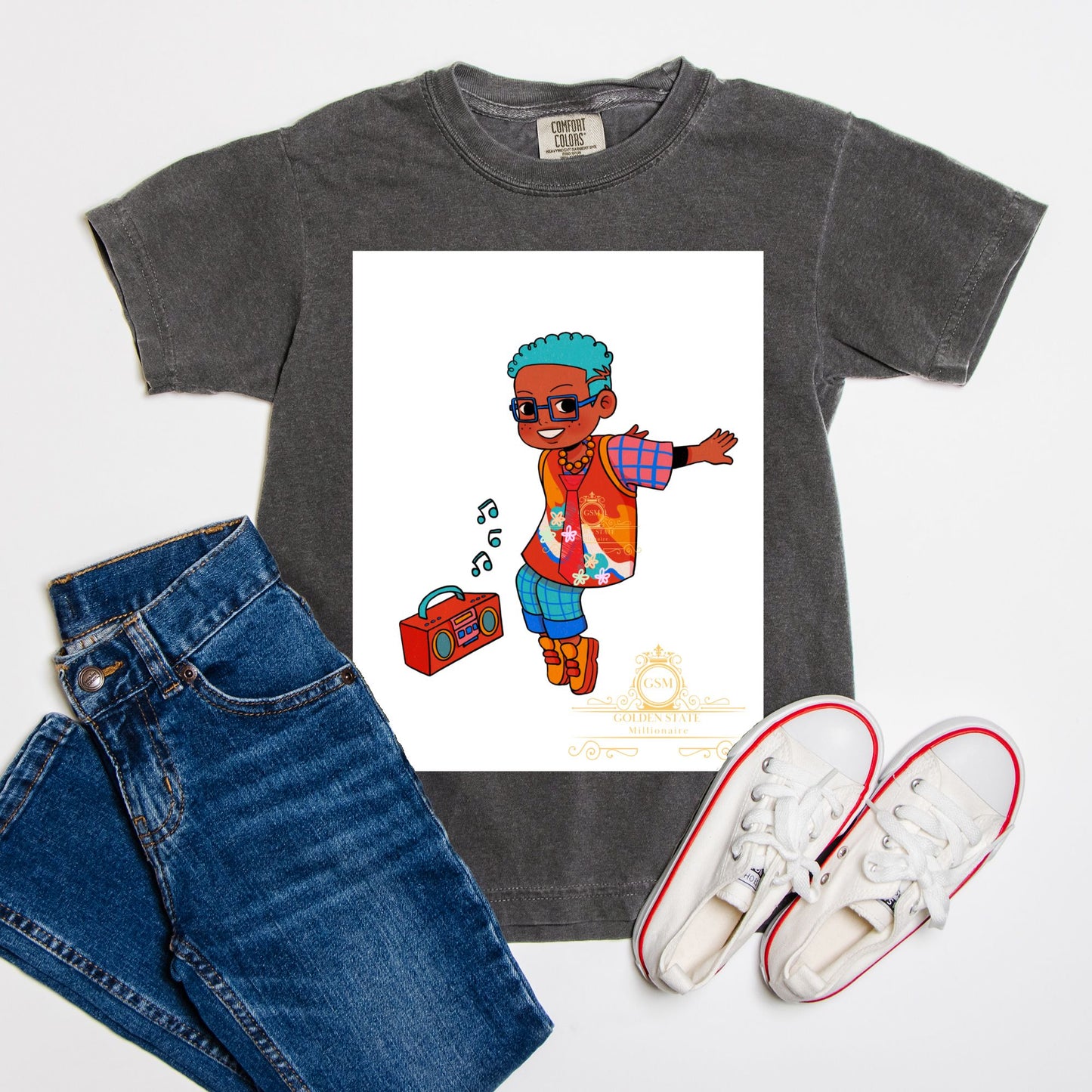 Kids African American boy Comfort Color Youth Tee
