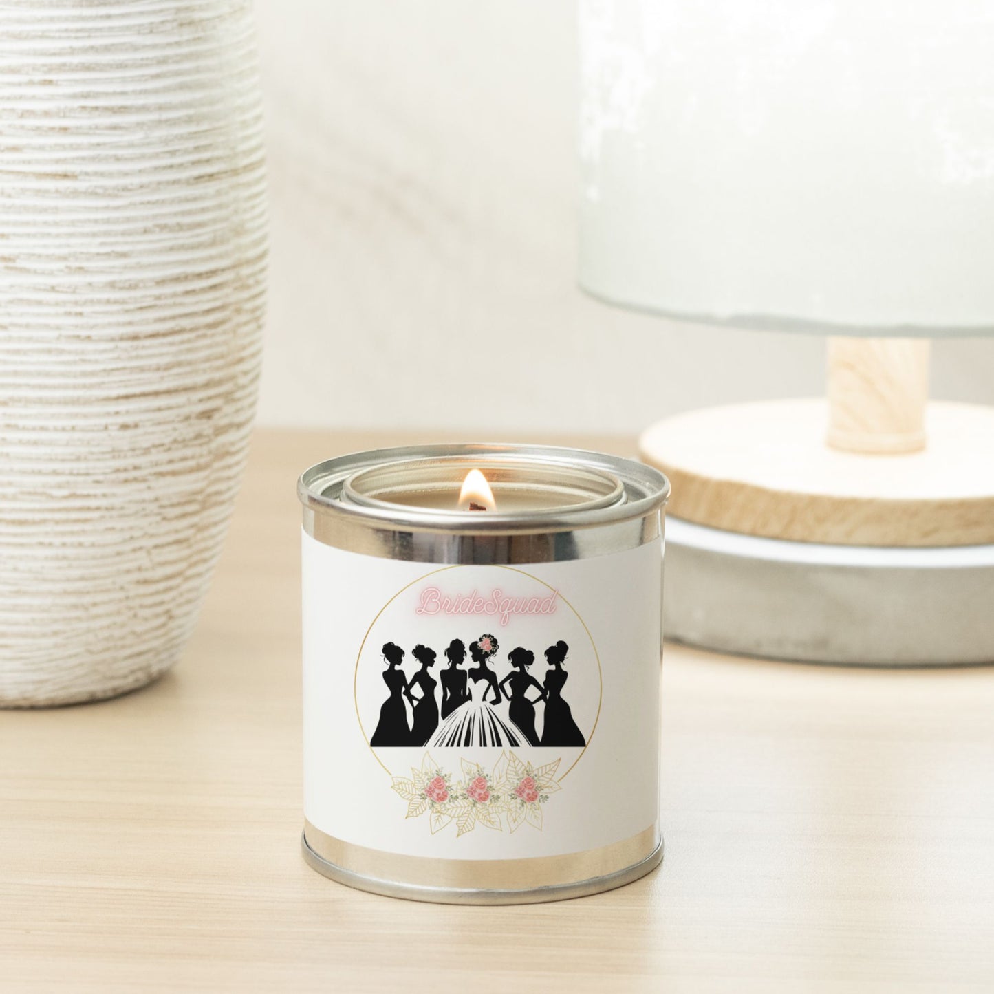 Wedding Bride Squad Bridesmaid Candle Paint Can (Hand Poured 8 oz.)