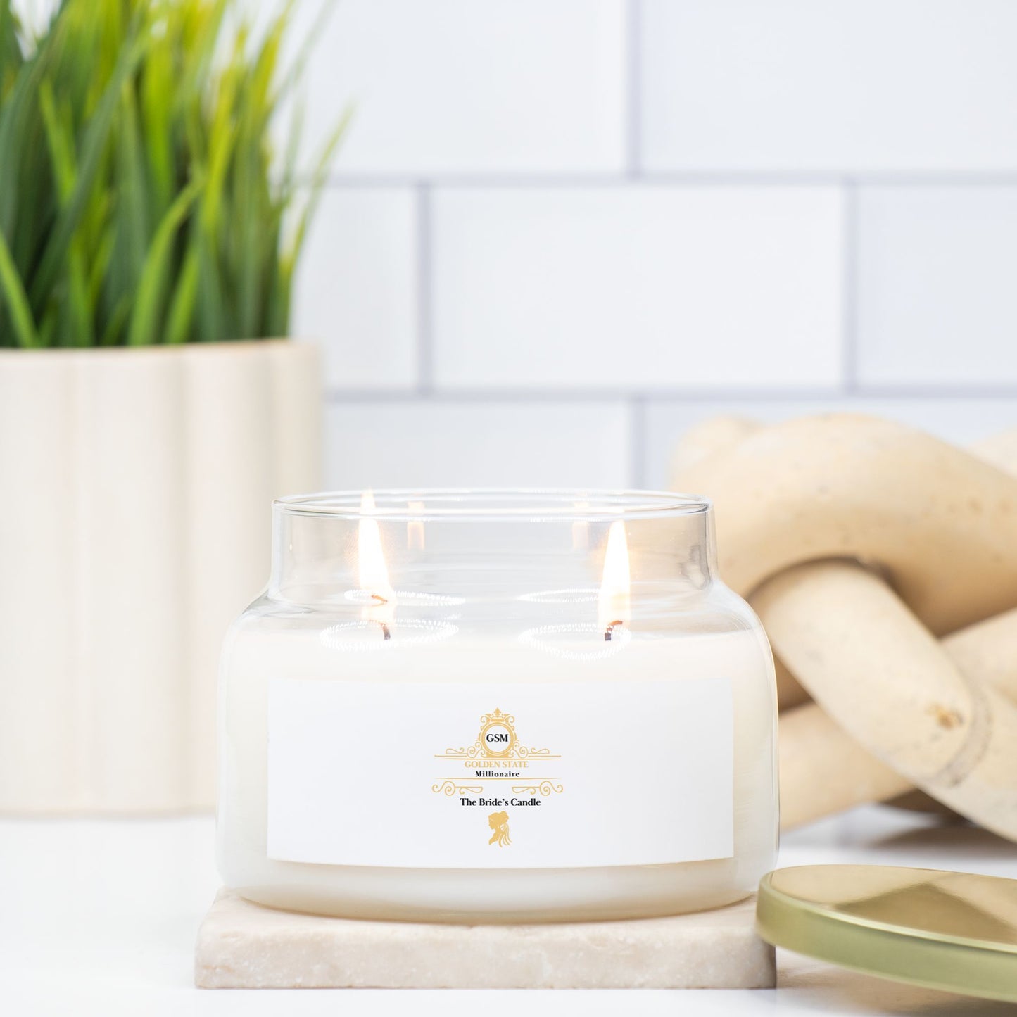 The Bride's Candle Apothecary Jar (Double Wick) by Golden State Millionaire