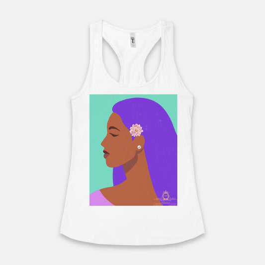 Brown Lady In Turquoise Women's Racerback Tank Next Level 1533