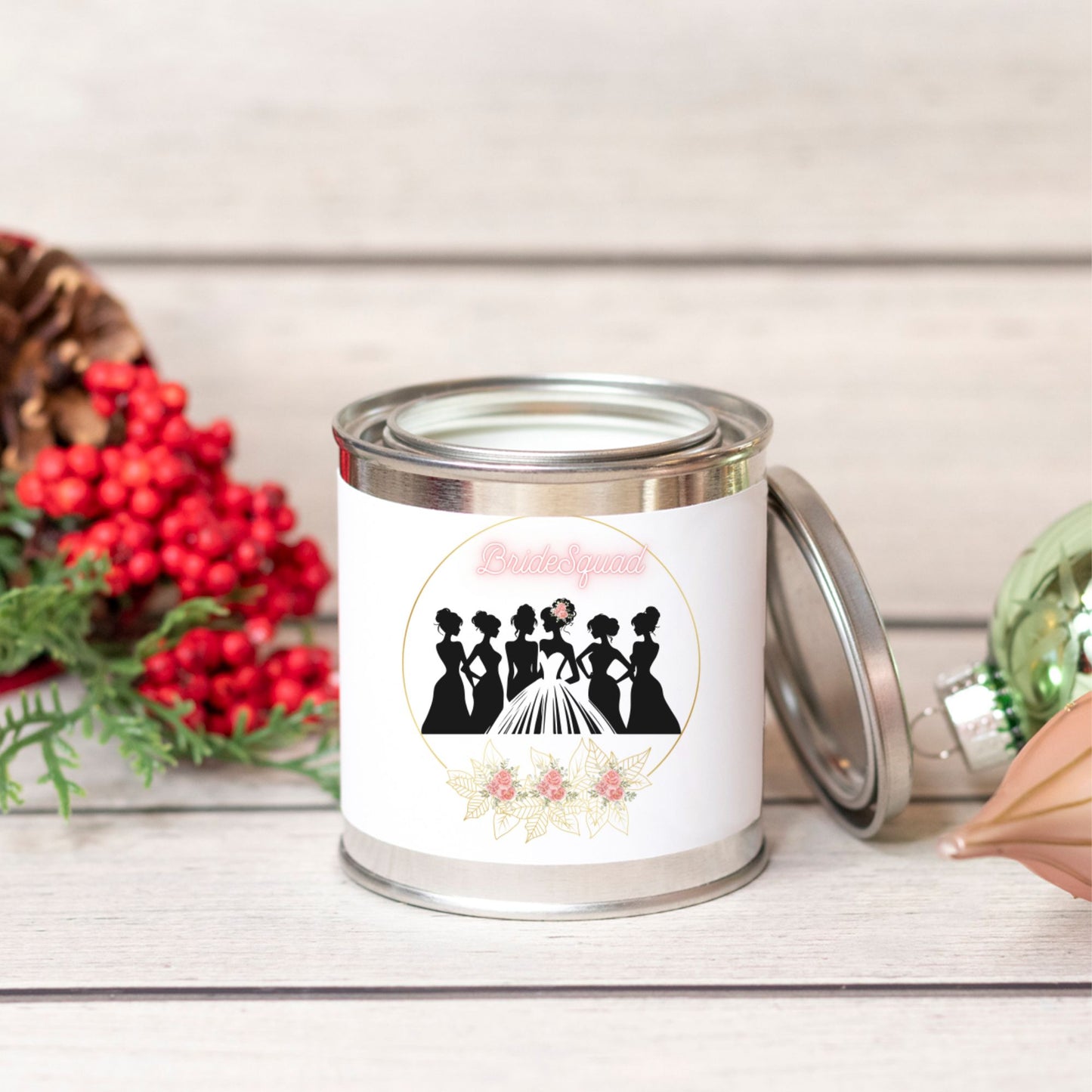 Wedding Bride Squad Bridesmaid Candle Paint Can (Hand Poured 8 oz.)