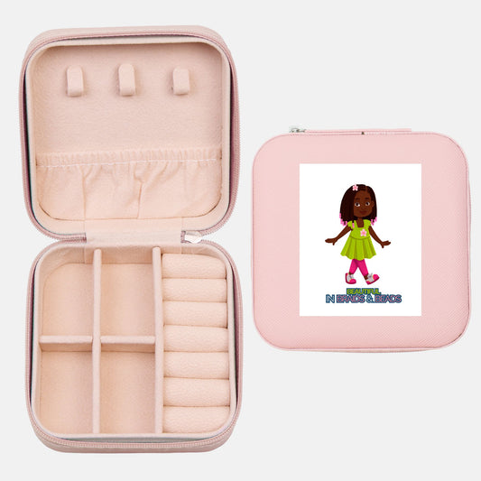 Kids African American Braids & Beads Jewelry Travel Case
