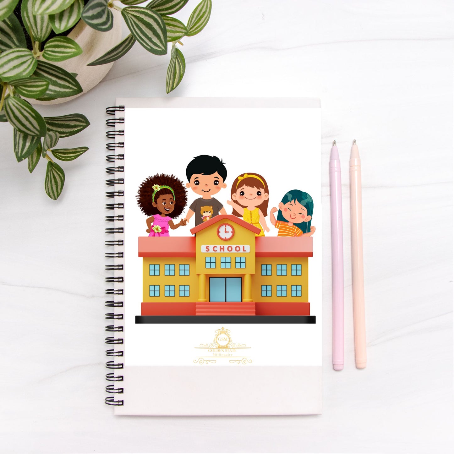 Kids multicultural School Notebook Hardcover Spiral 5.5 x 8.5