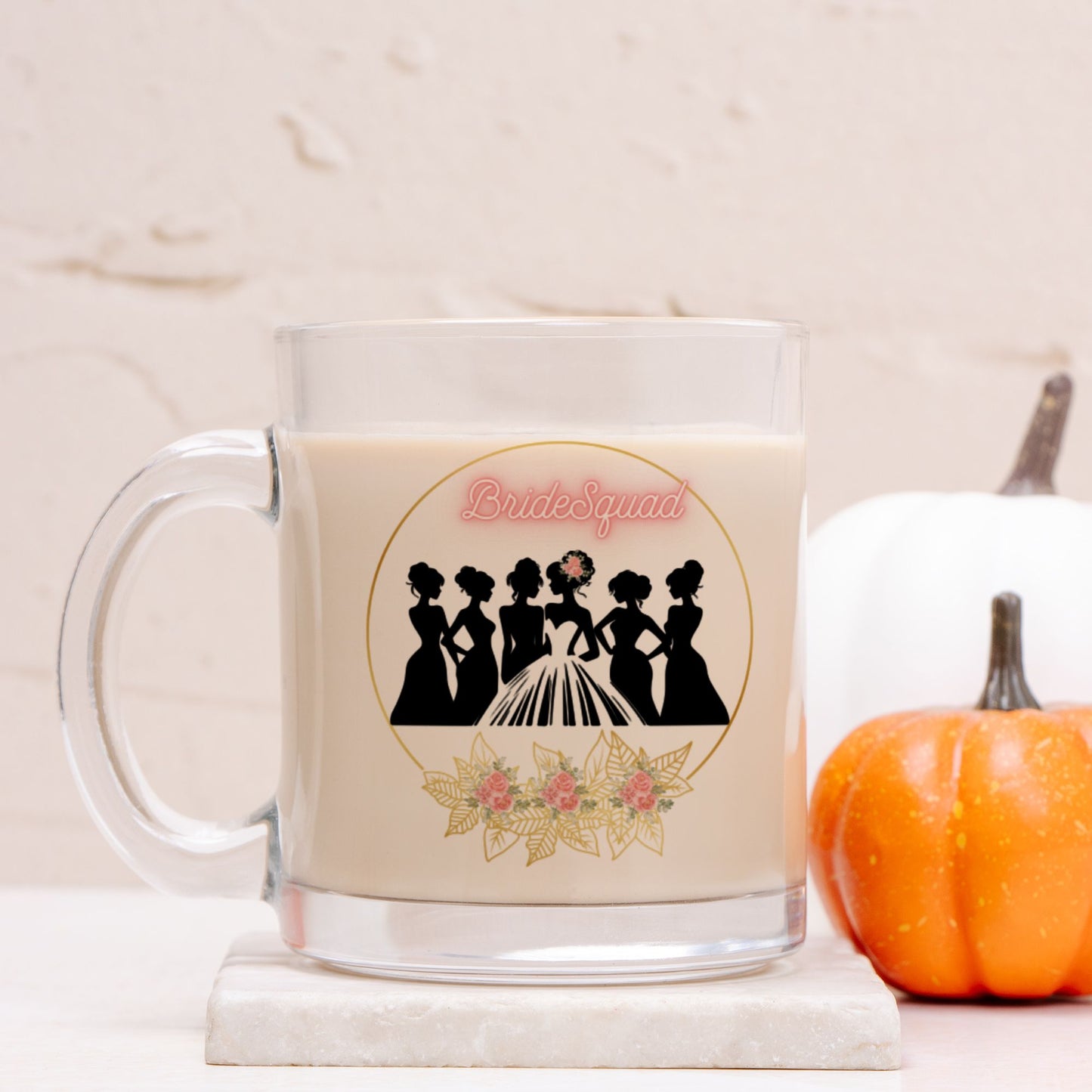 Wedding Bride Squad Bridesmaid Mug Glass
