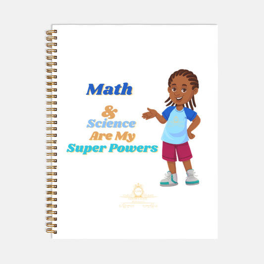 Kids African American Boy Softcover Spiral Notebook 8.5 x 11