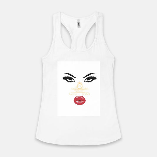 Red Lips Golden State Millionaire Racerback Tank Next Level 1533