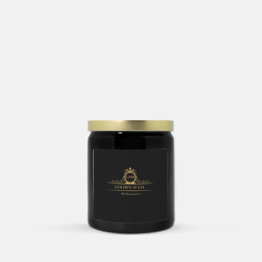 Gold and black Candle Ceramic 8oz (Black)
