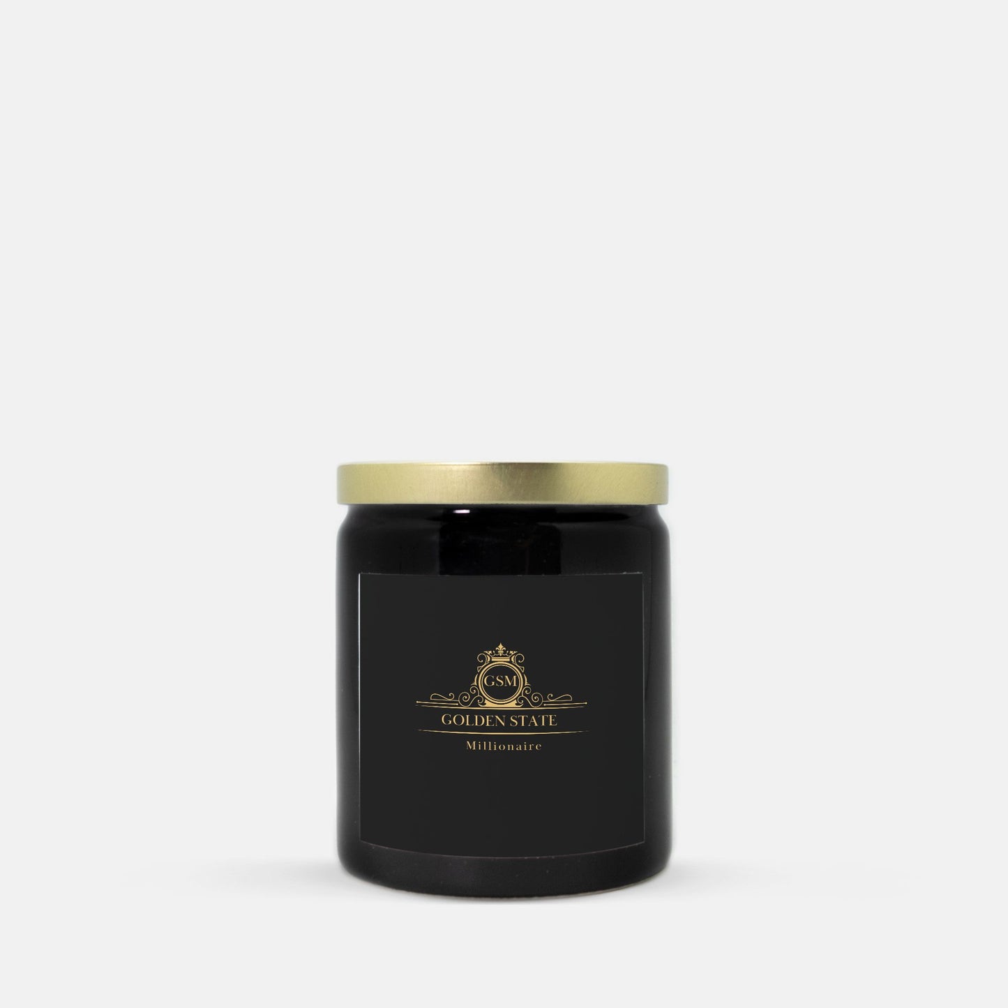 Gold and black Candle Ceramic 8oz (Black)