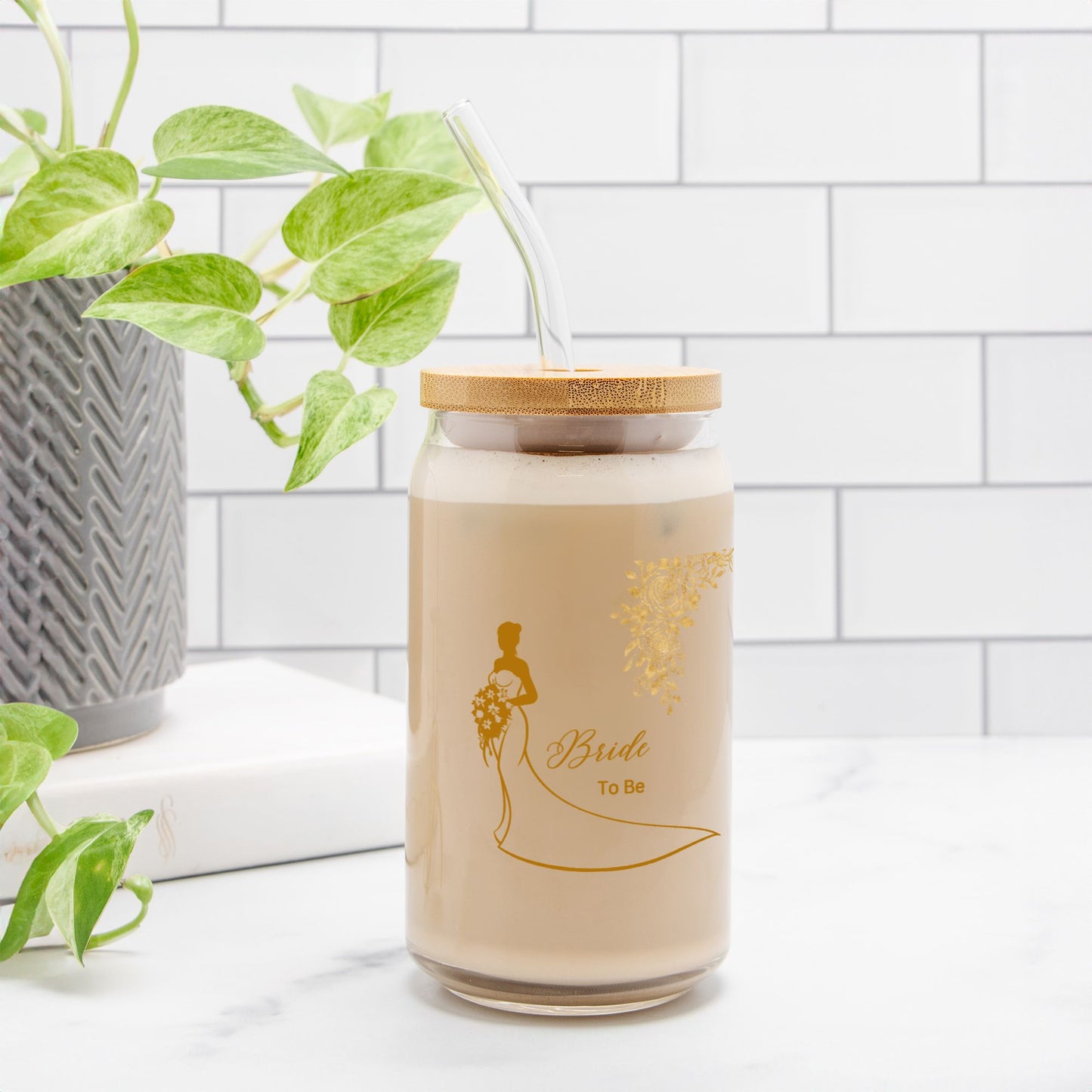 Wedding "Bride To Be" Glass Can 16oz