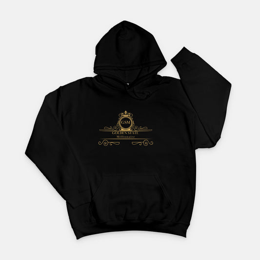Gold and black GSM Unisex Hooded Sweatshirt