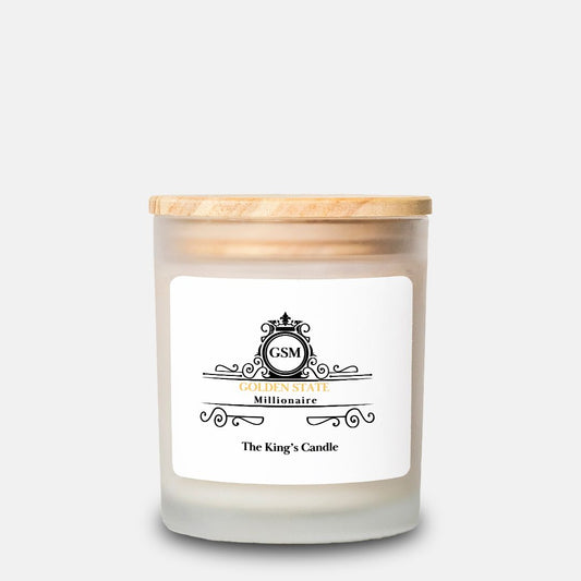 The King's Candle Frosted Glass (Hand Poured 11 oz)