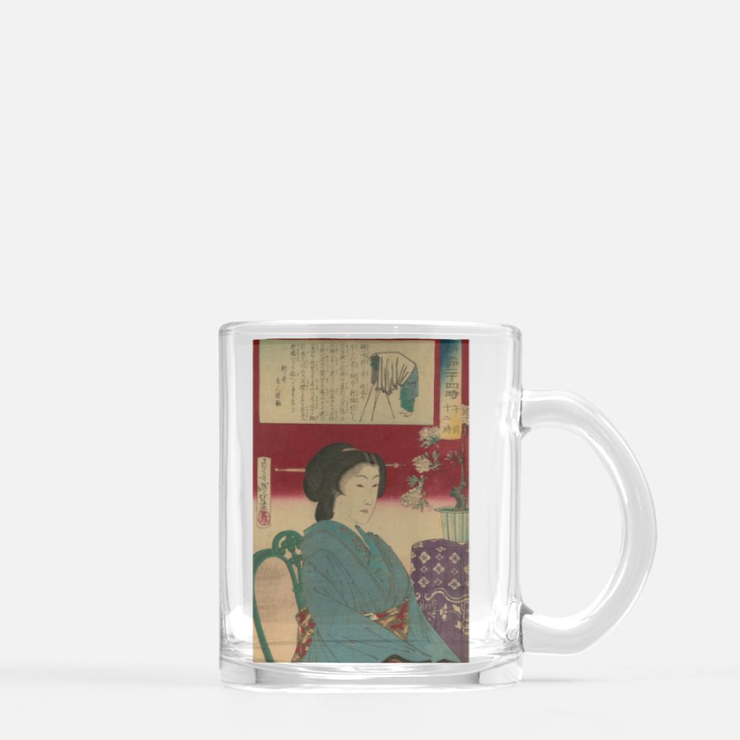 Japanese Print Glass Mug