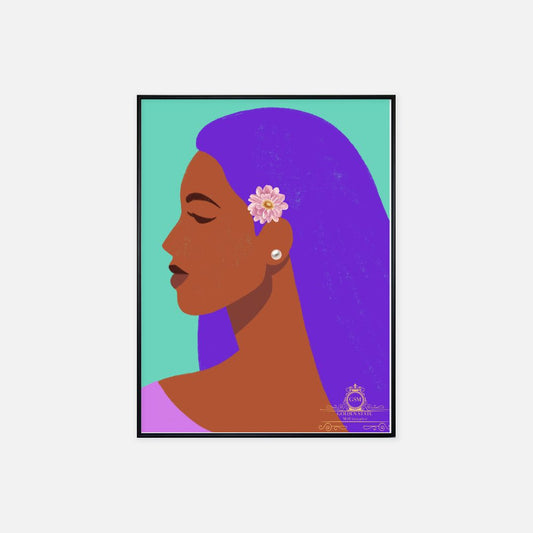 Brown Lady in Turquoise Poster - 18" x 24"