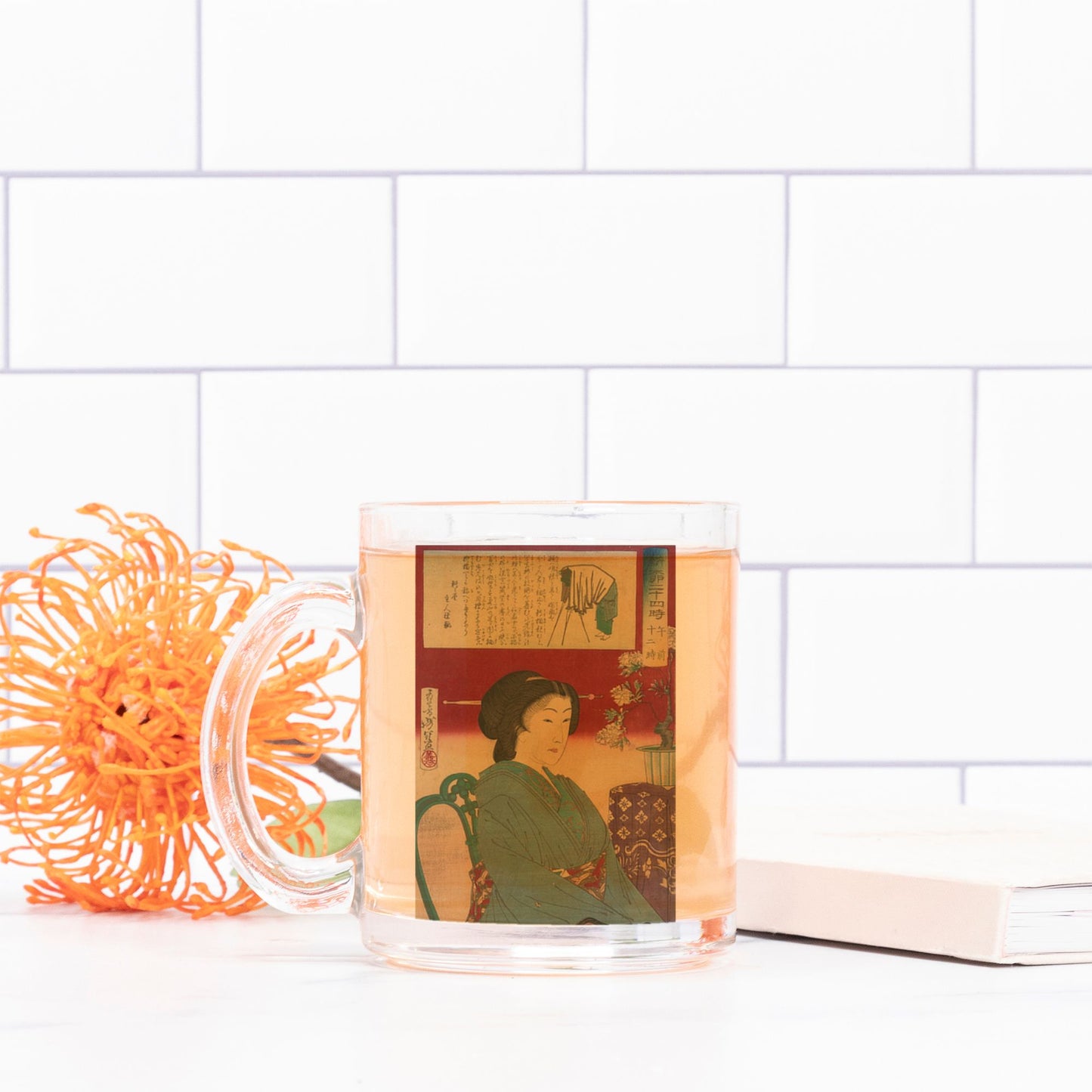 Japanese Print Glass Mug