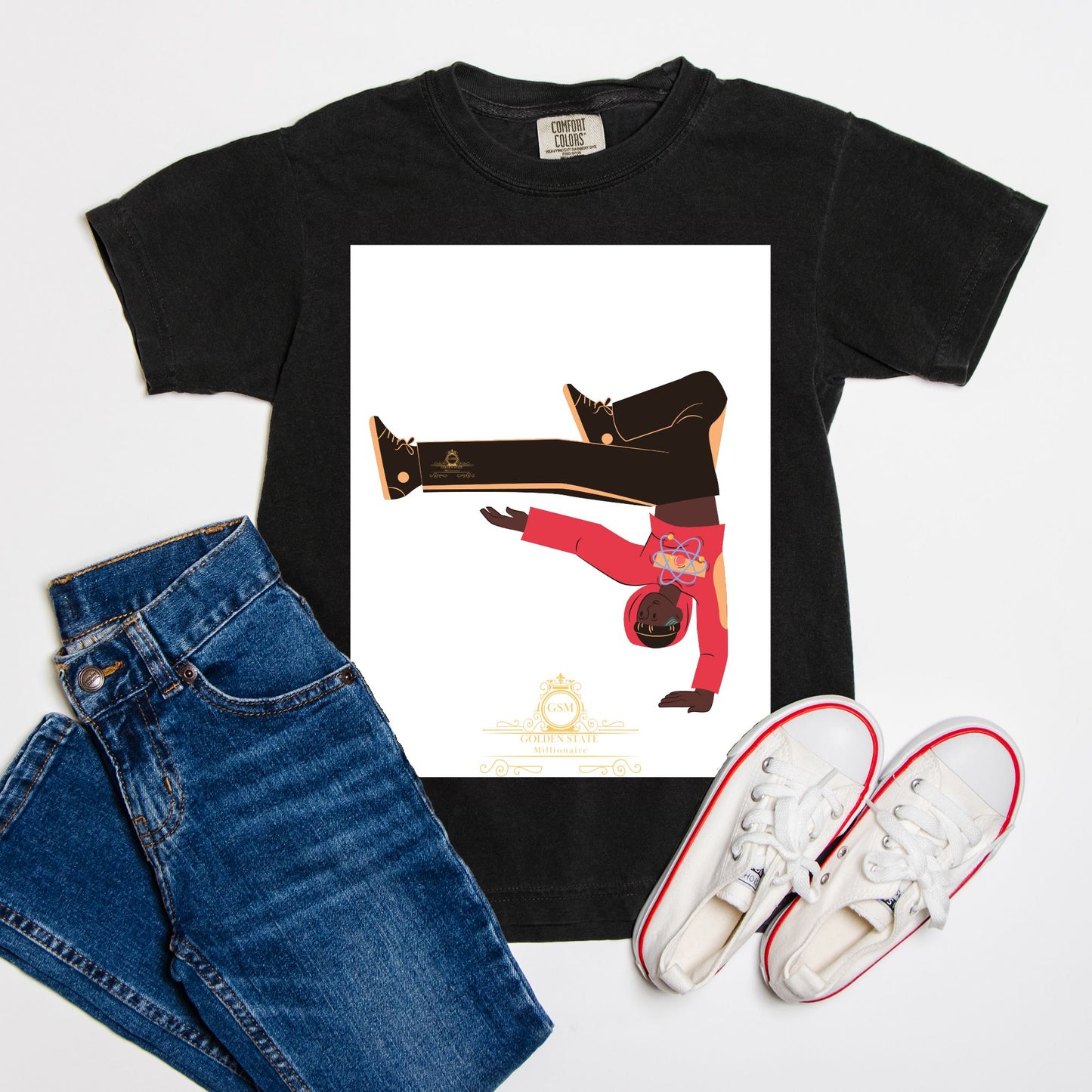Kids African American Boys Hand StandColor Youth Tee