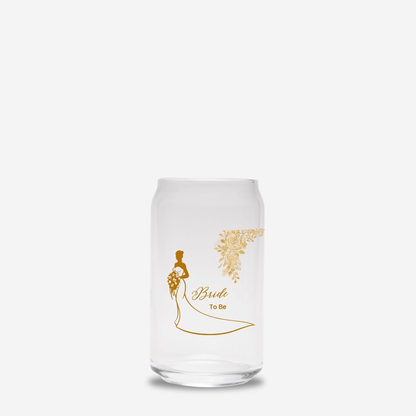 Wedding "Bride To Be" Glass Can 16oz