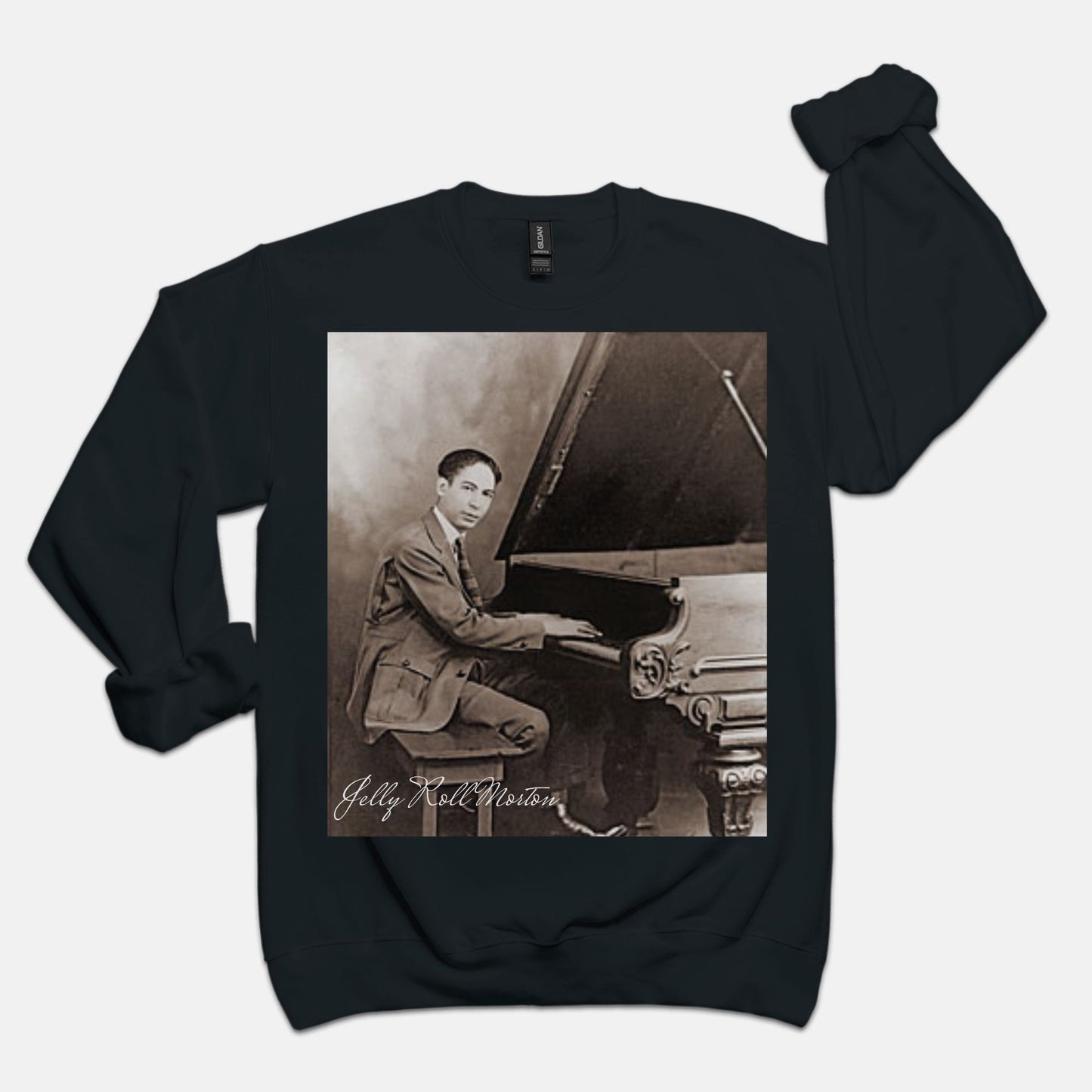 A Jelly Roll Morton African American Music Jazz Pioneer Crew Neck Sweatshirt