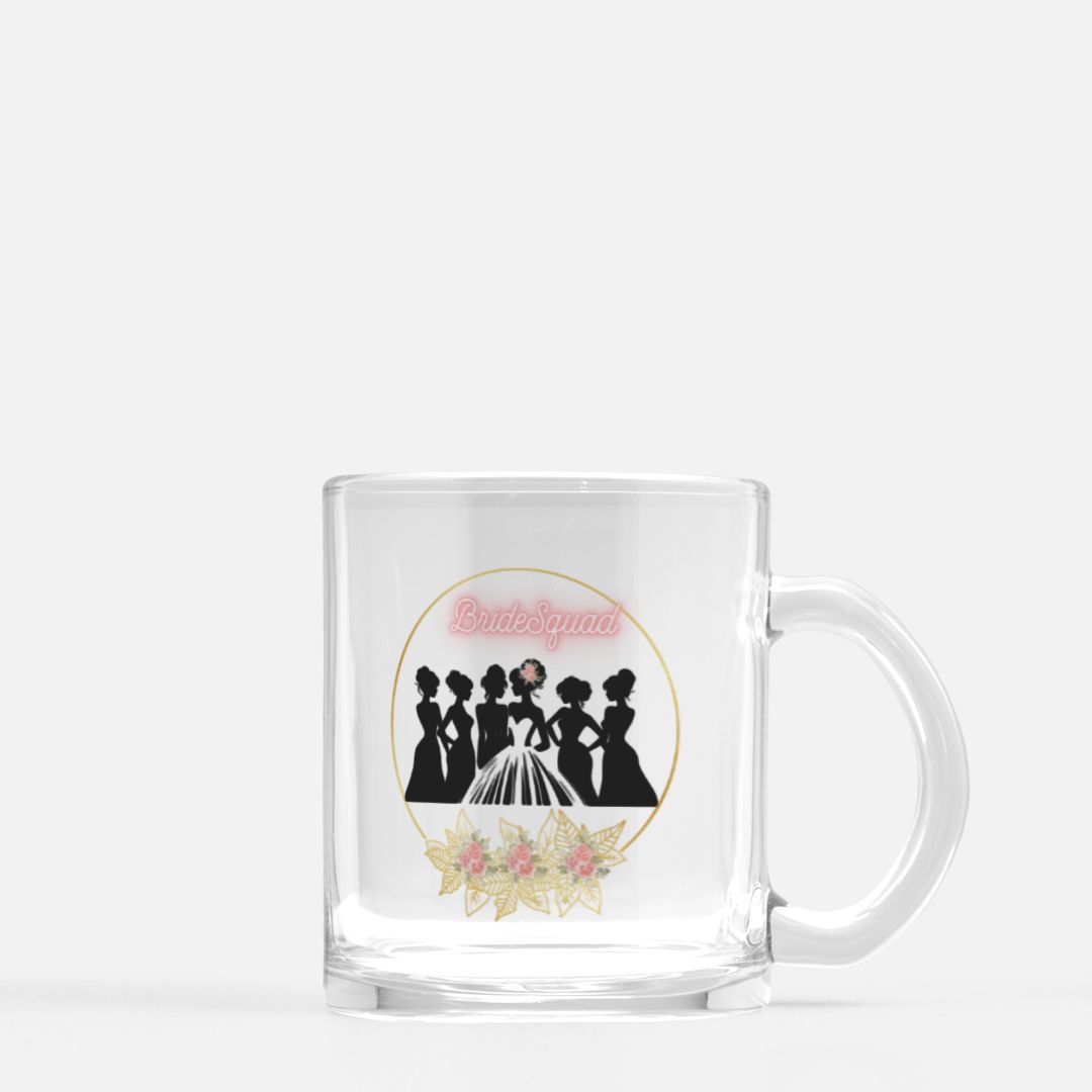 Wedding Bride Squad Bridesmaid Mug Glass