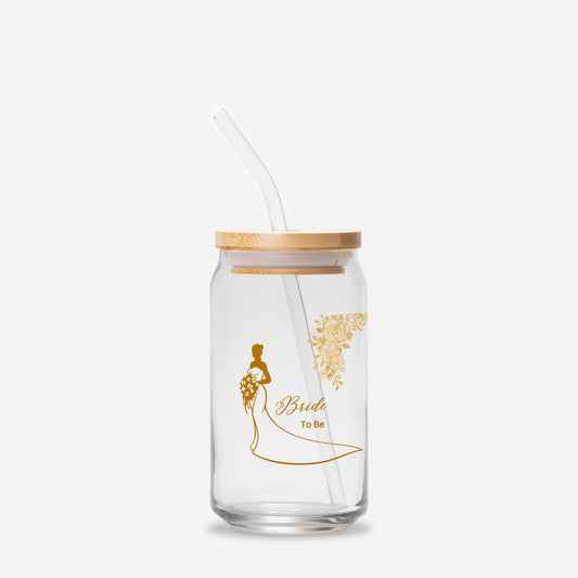 Wedding "Bride To Be" Glass Can 16oz