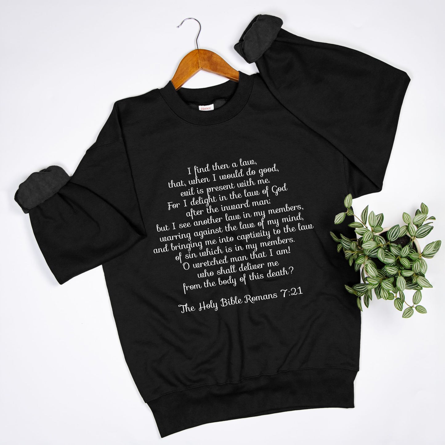 Romans 7:21 Unisex Crew Neck Sweatshirt Hanes F260