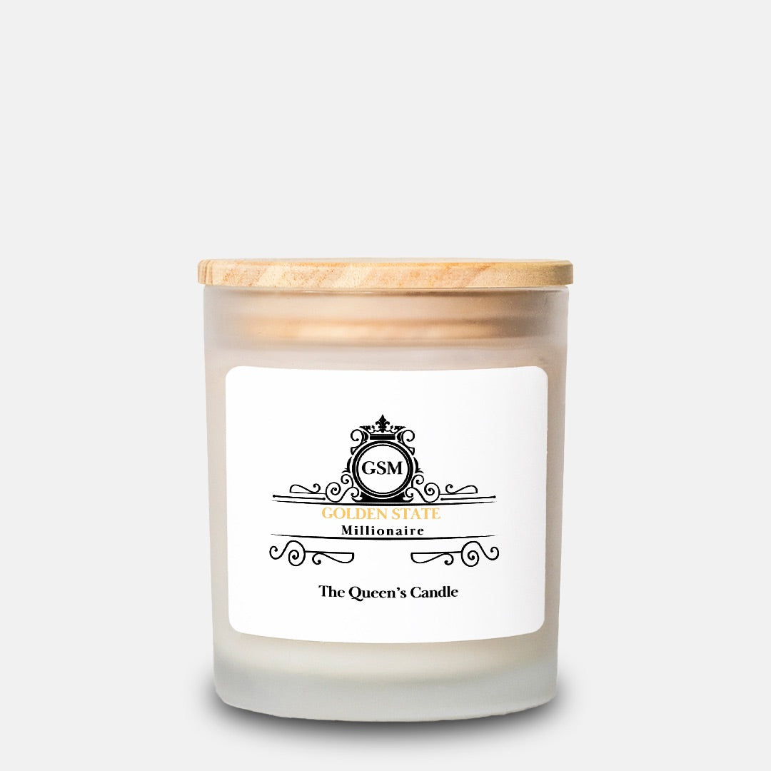 The Queen's Candle Frosted Glass (Hand Poured 11 oz)