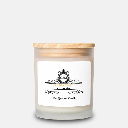 The Queen's Candle Frosted Glass (Hand Poured 11 oz)