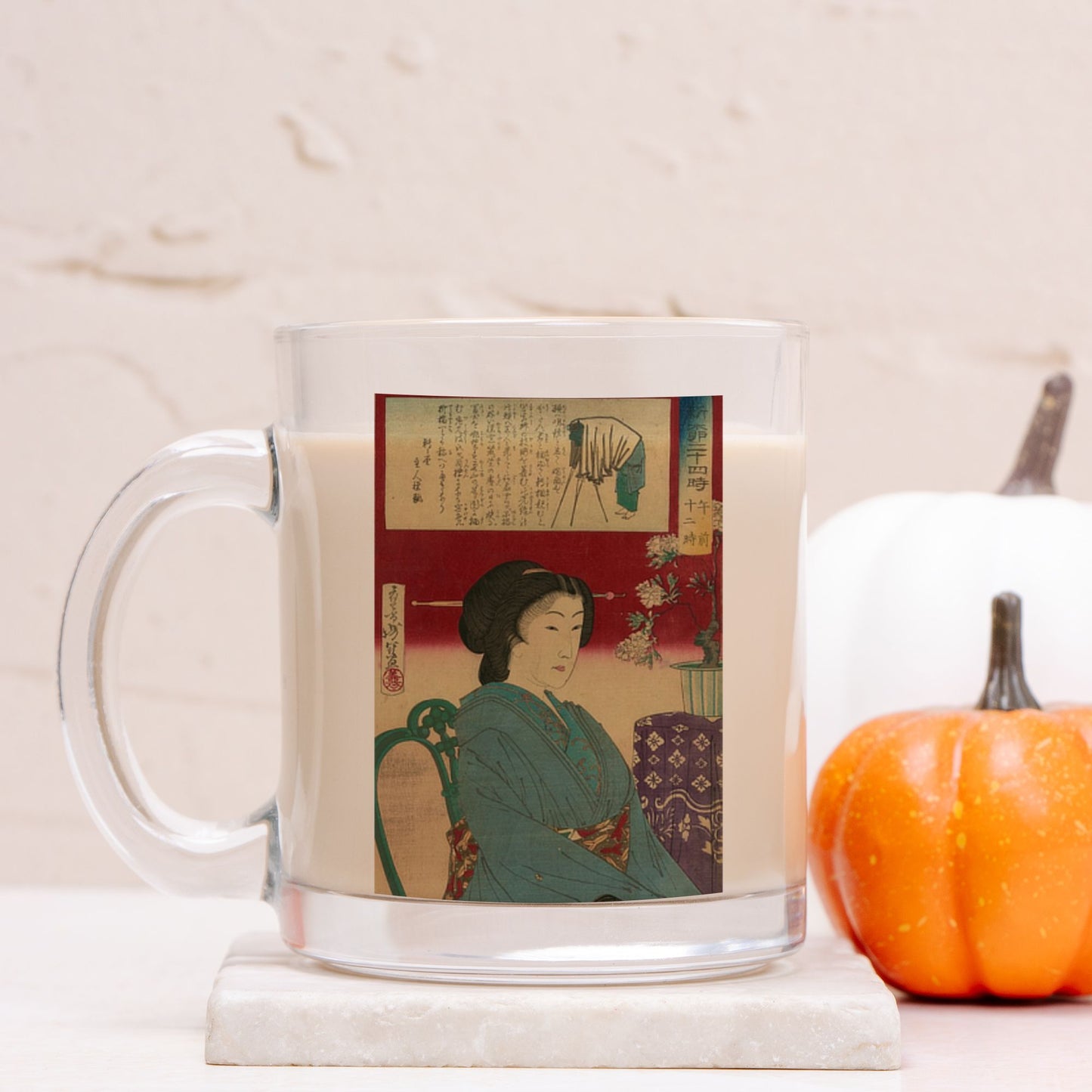 Japanese Print Glass Mug