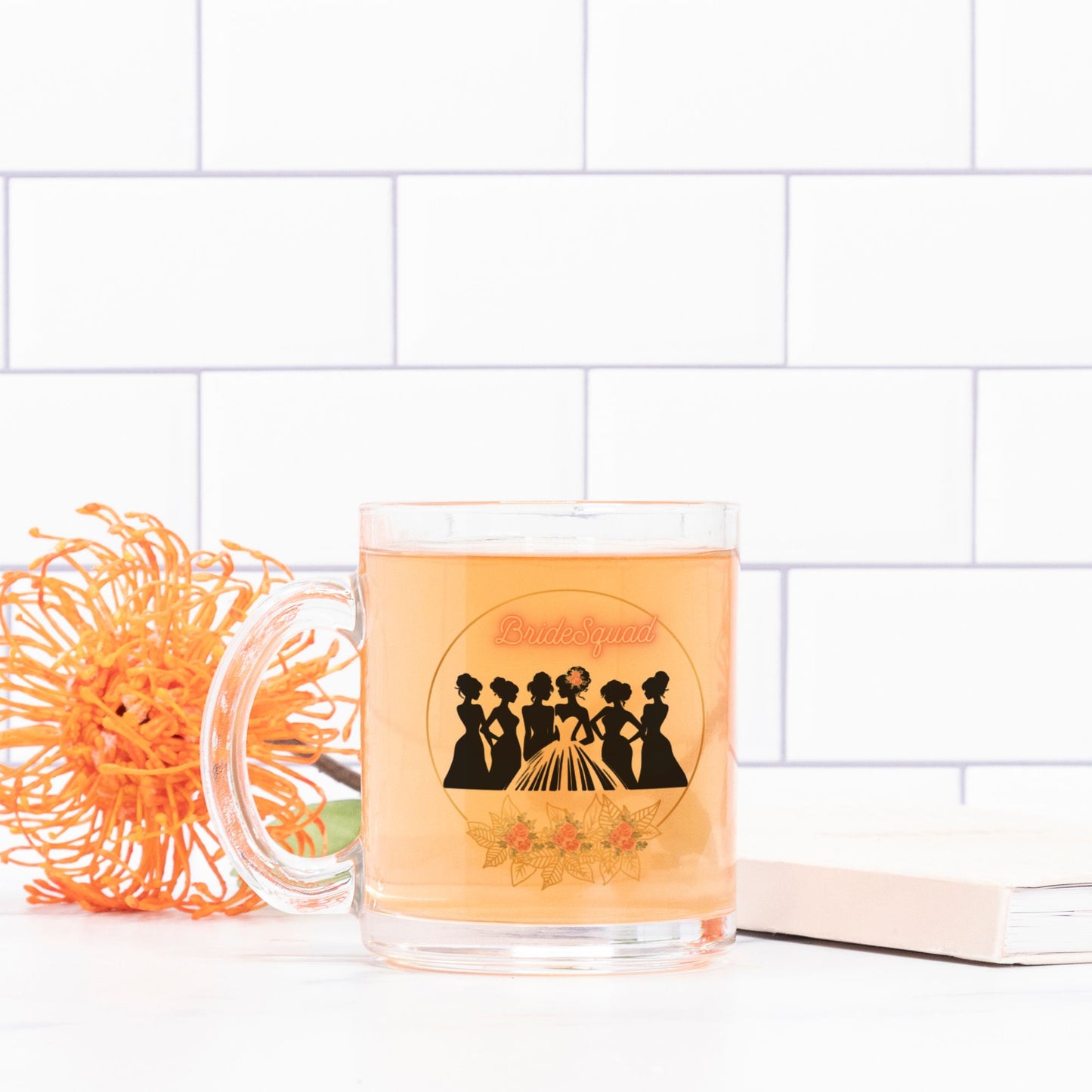 Wedding Bride Squad Bridesmaid Mug Glass