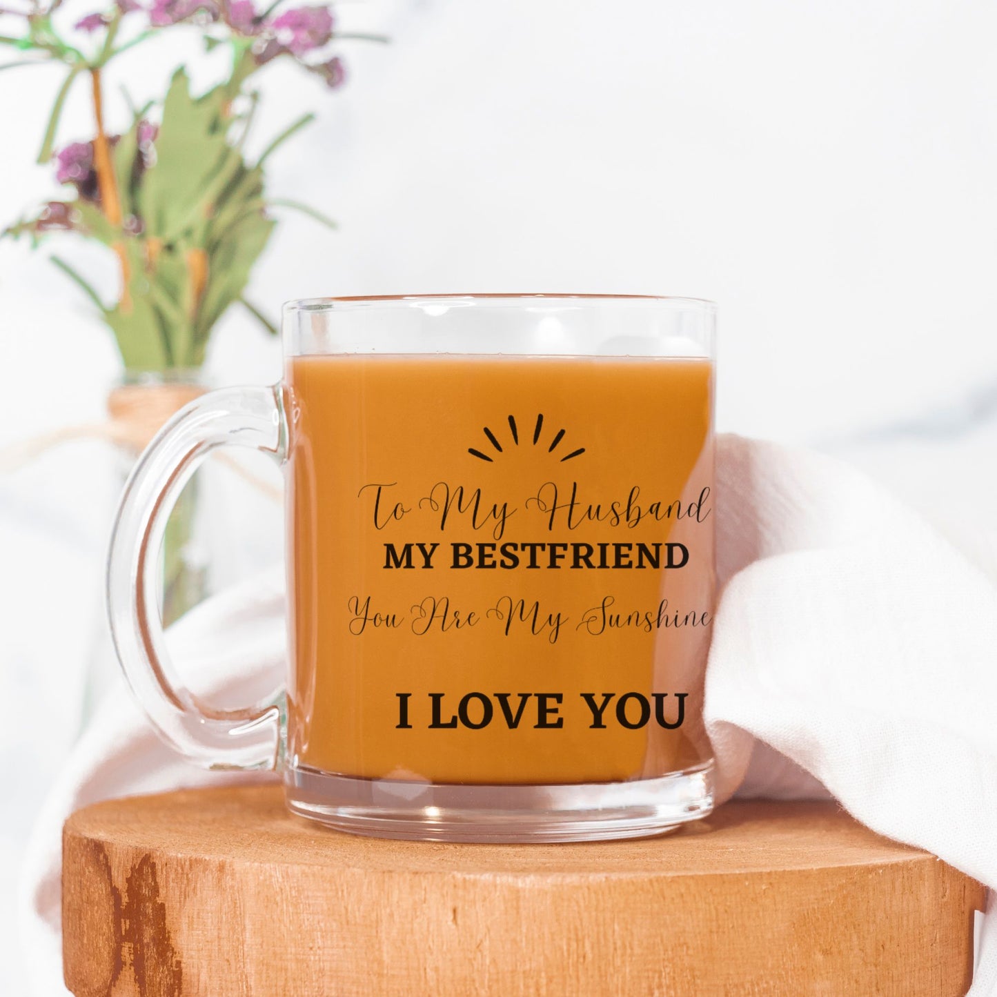 To My Husband Glass Mug