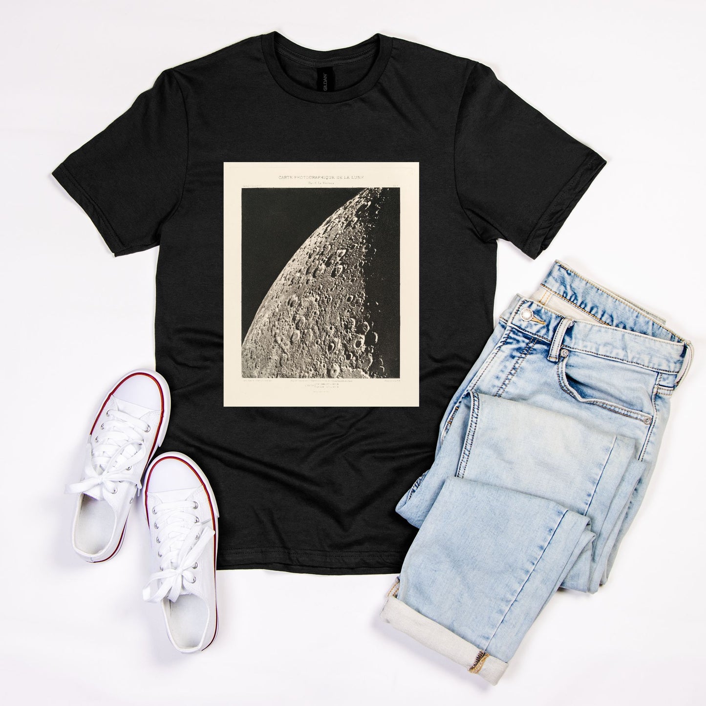 Historic Moon Photo With QR Code Back Unisex T-Shirt