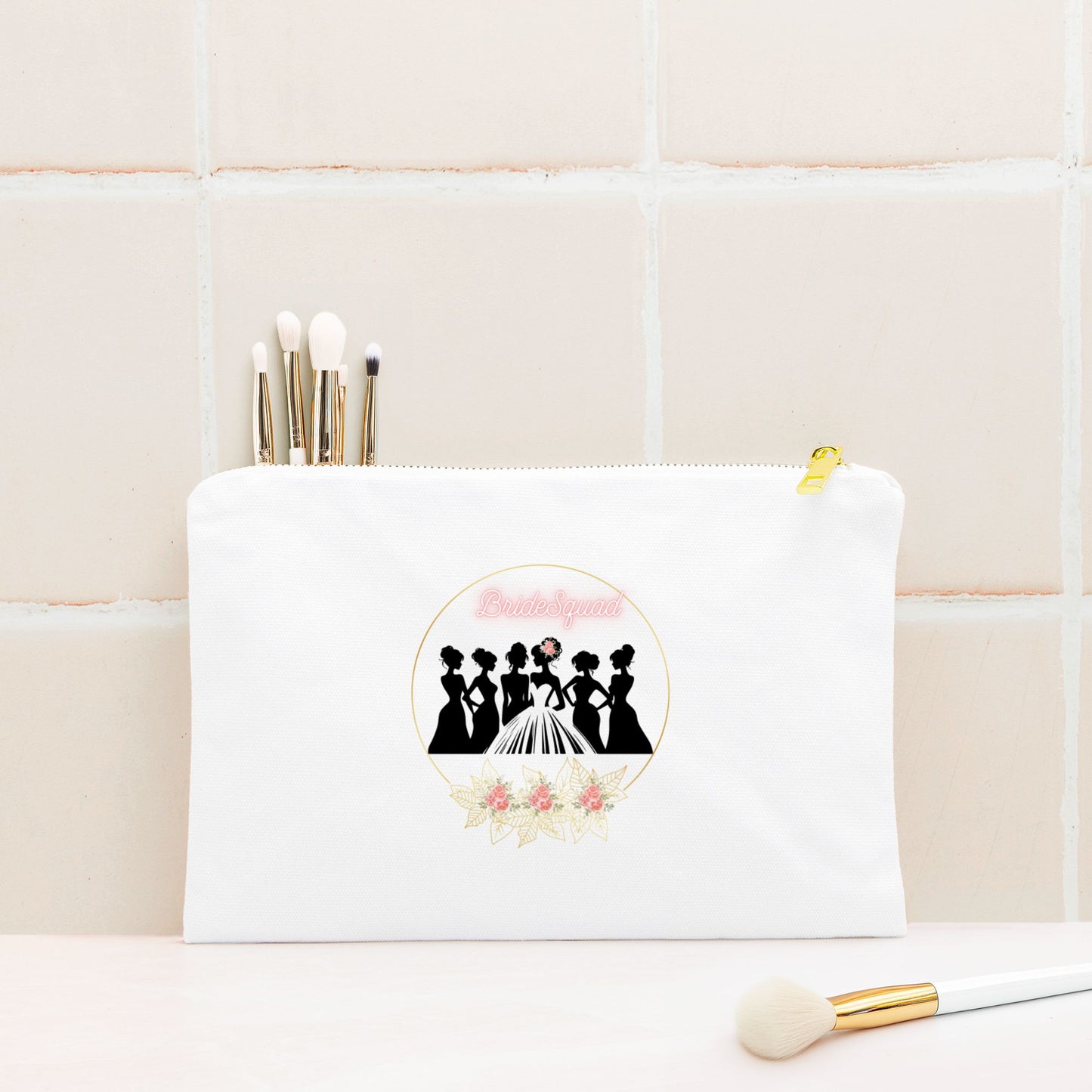 Wedding Bride Squad Bridesmaid Gift Cosmetic Bag