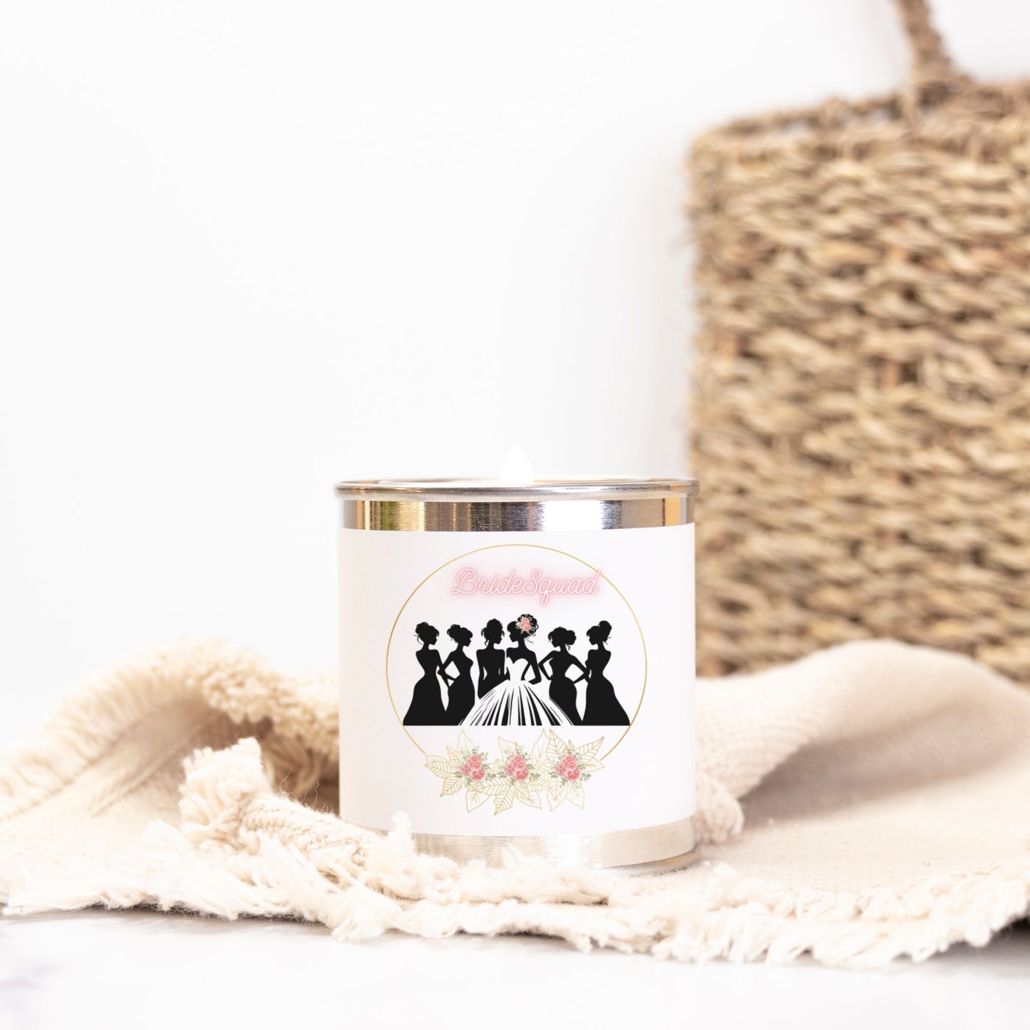 Wedding Bride Squad Bridesmaid Candle Paint Can (Hand Poured 8 oz.)