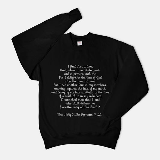Romans 7:21 Unisex Crew Neck Sweatshirt Hanes F260