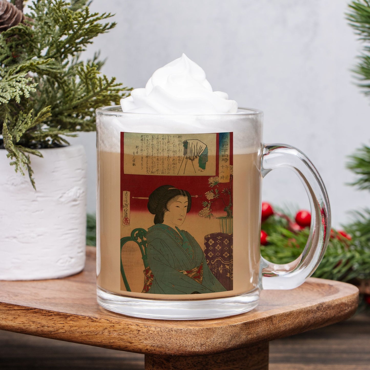 Japanese Print Glass Mug