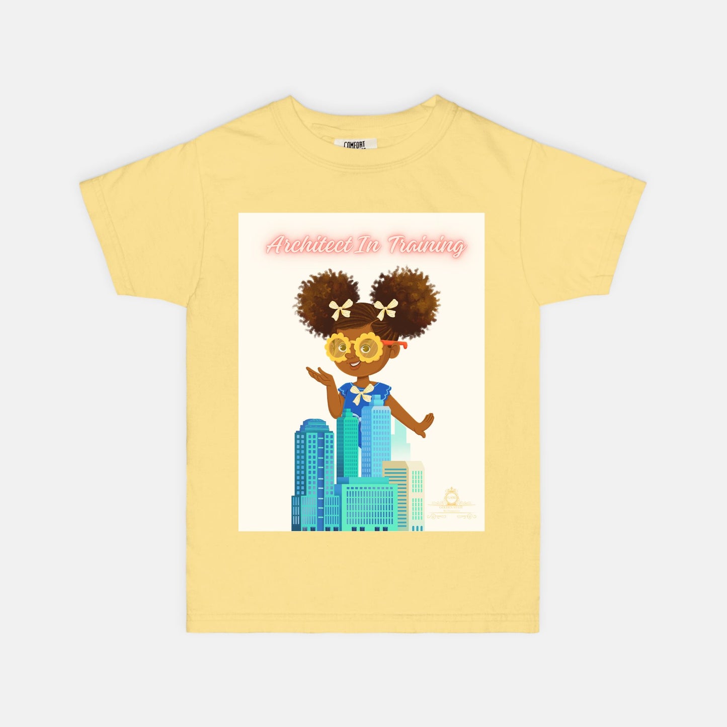 Kids African American Architect Girl Comfort Color Youth Tee