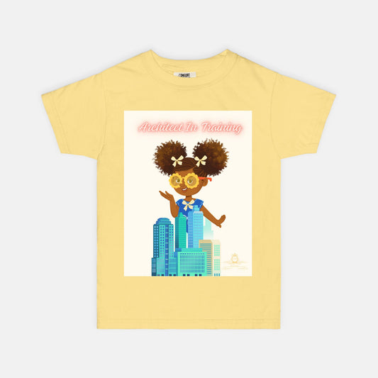 Kids African American Architect Girl Comfort Color Youth Tee