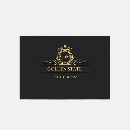 Golden State Millionaire Black Folded Card A7 (QTY 10)
