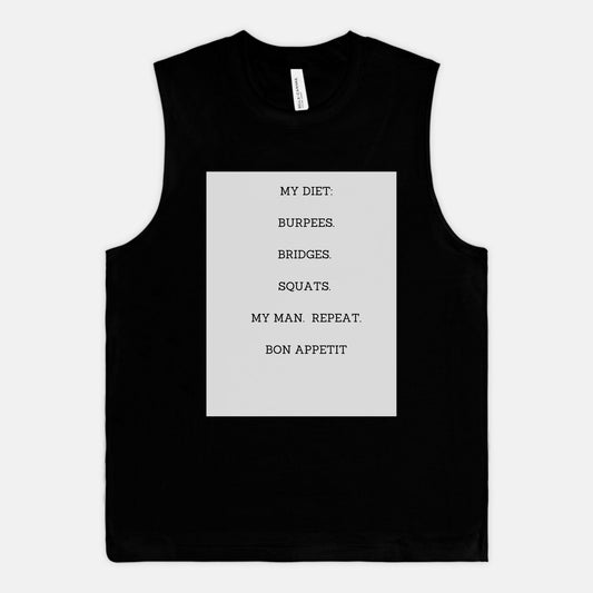 Gym My Diet My Man Jersey Muscle Tank