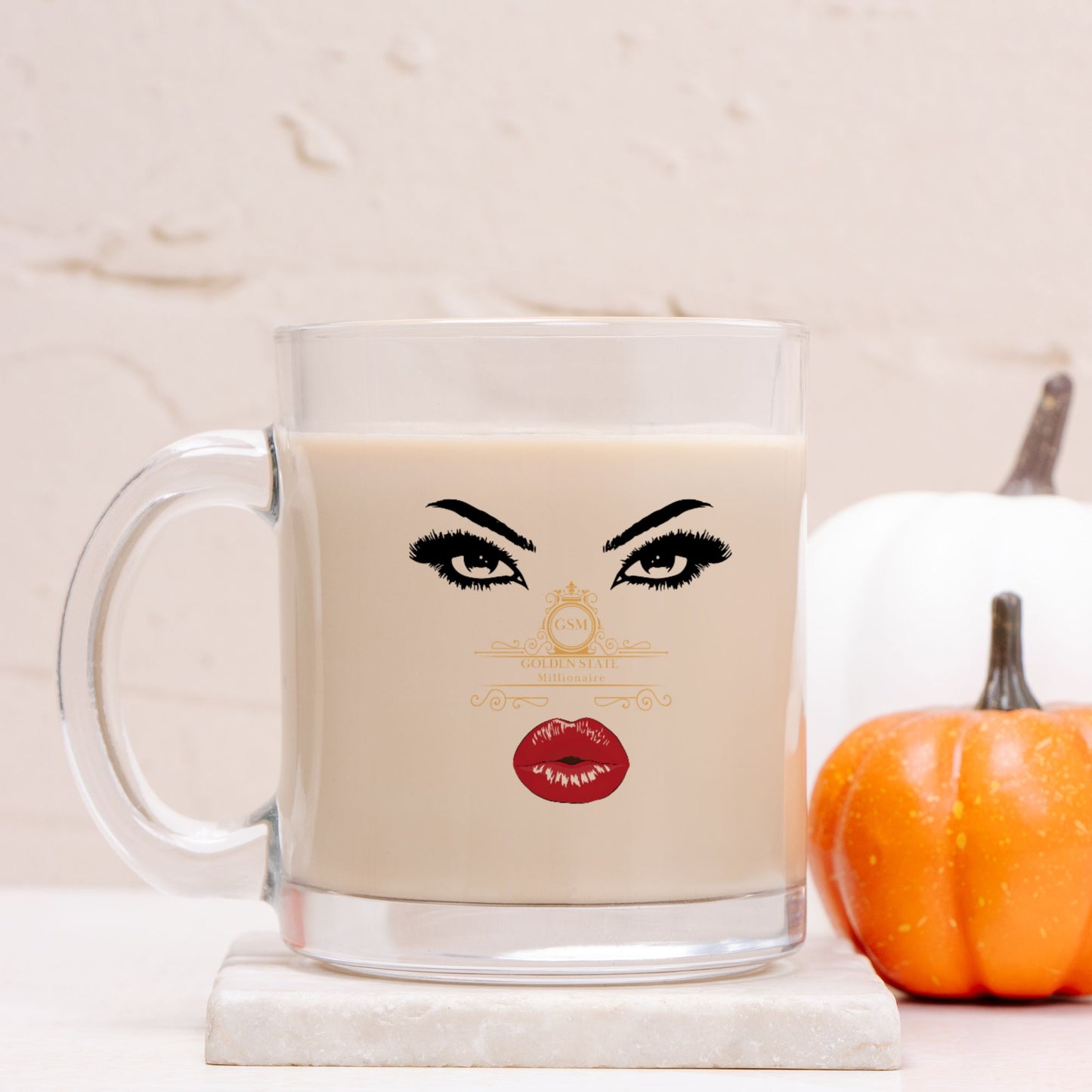 Red Lips Glass Mug