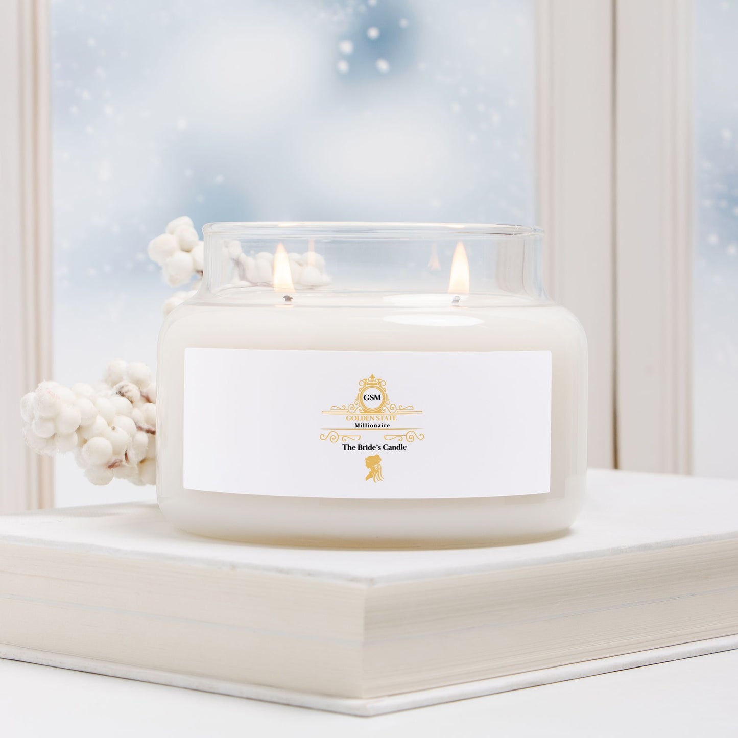 The Bride's Candle Apothecary Jar (Double Wick) by Golden State Millionaire