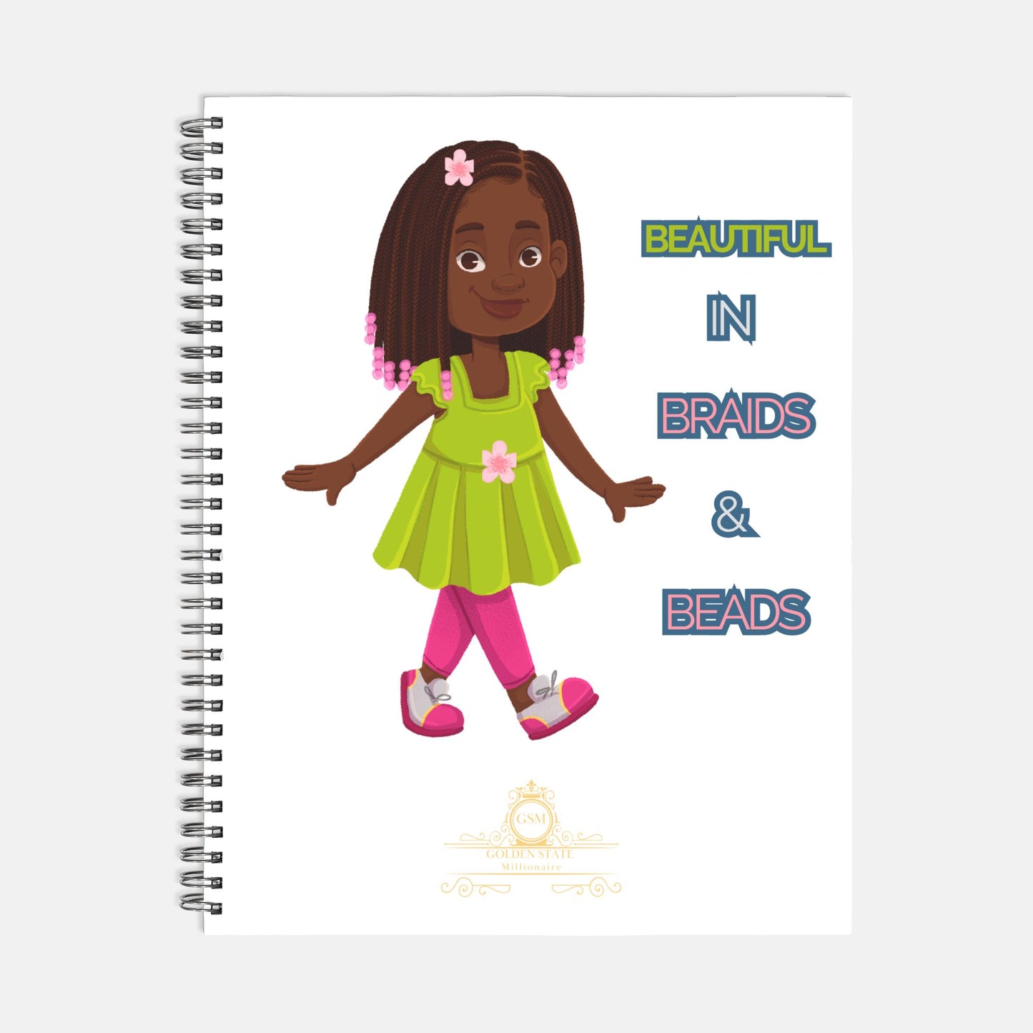 Kids, Braids & Beads Notebook Softcover Spiral 8.5 x 11