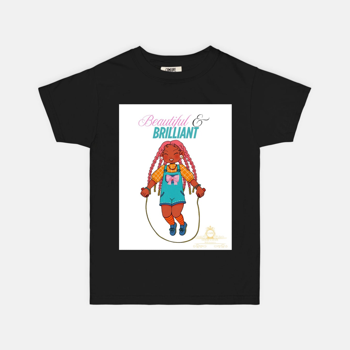 Kids African American Jump Rope Girl Comfort Color Youth Tee