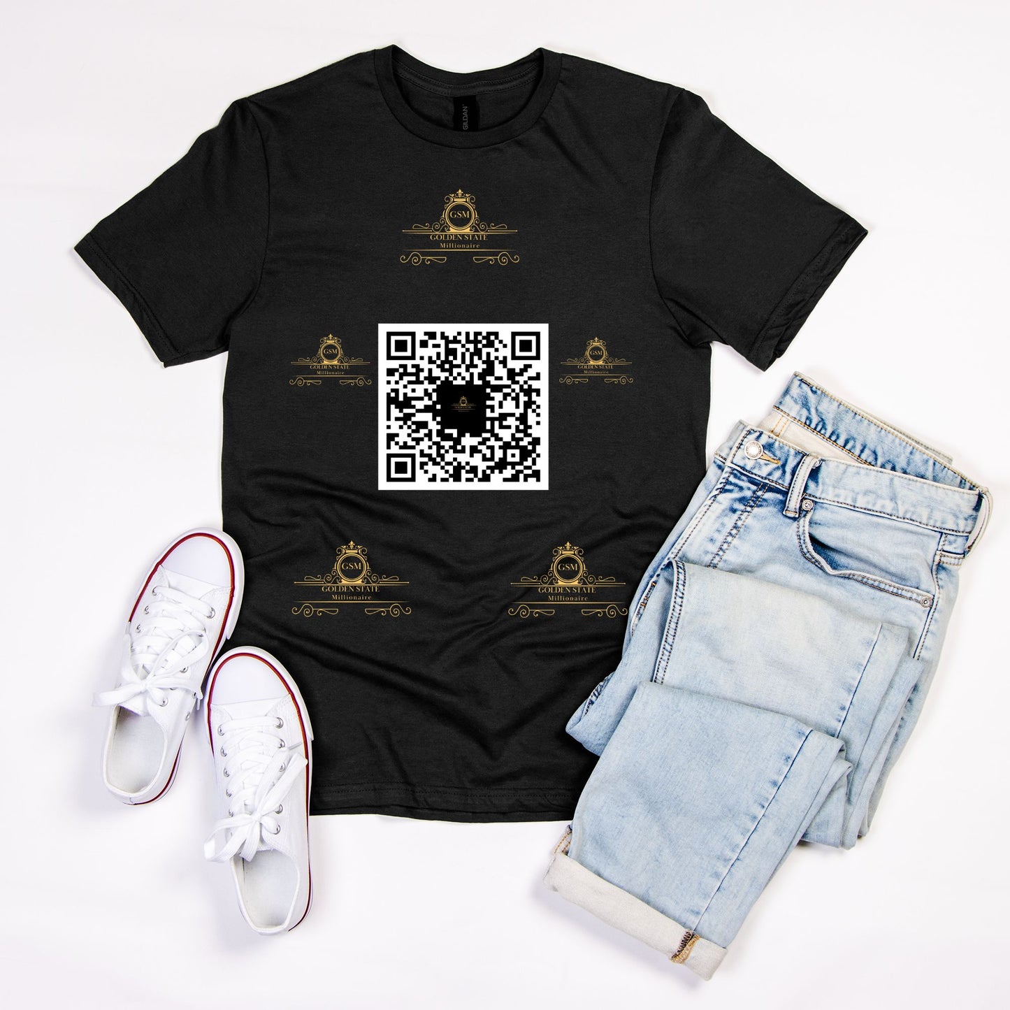 Mongram QR Code Golden State MillionaireT-Shirt