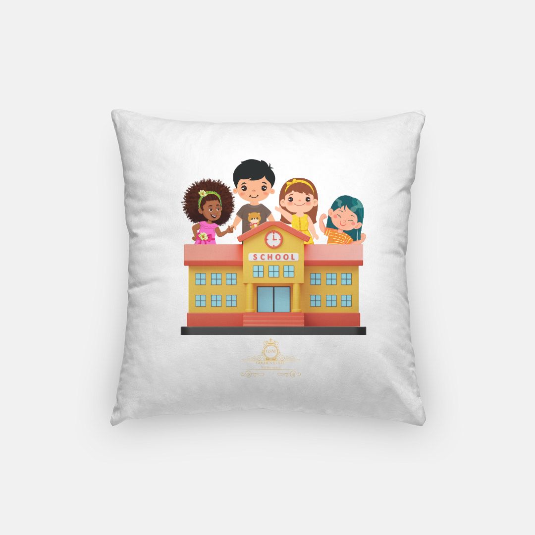Kids, Multicultural School Artisan Pillow Case 16 Inch