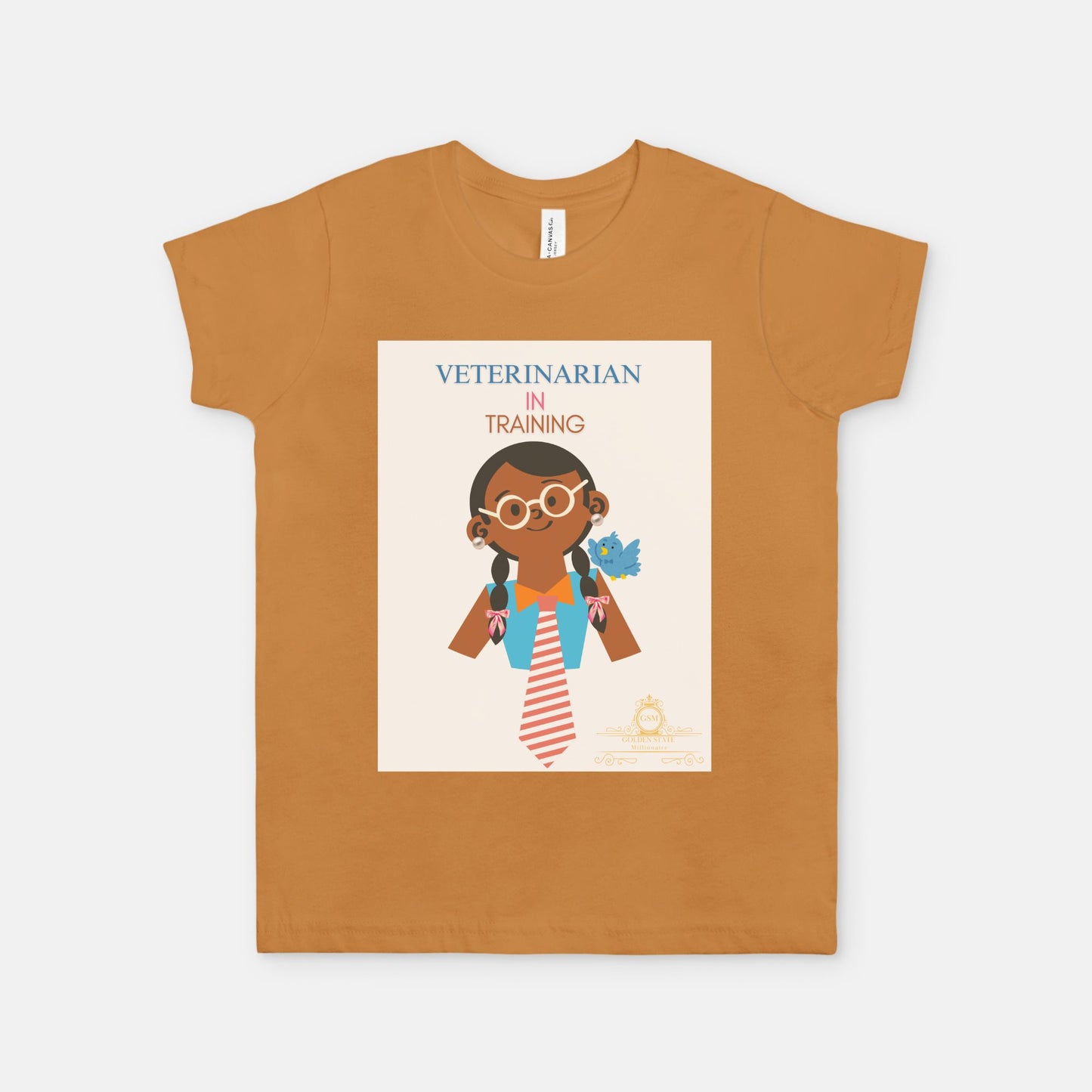 Kids African American Girl Veterinarian Youth Unisex Jersey Short Sleeve Tee 3001Y