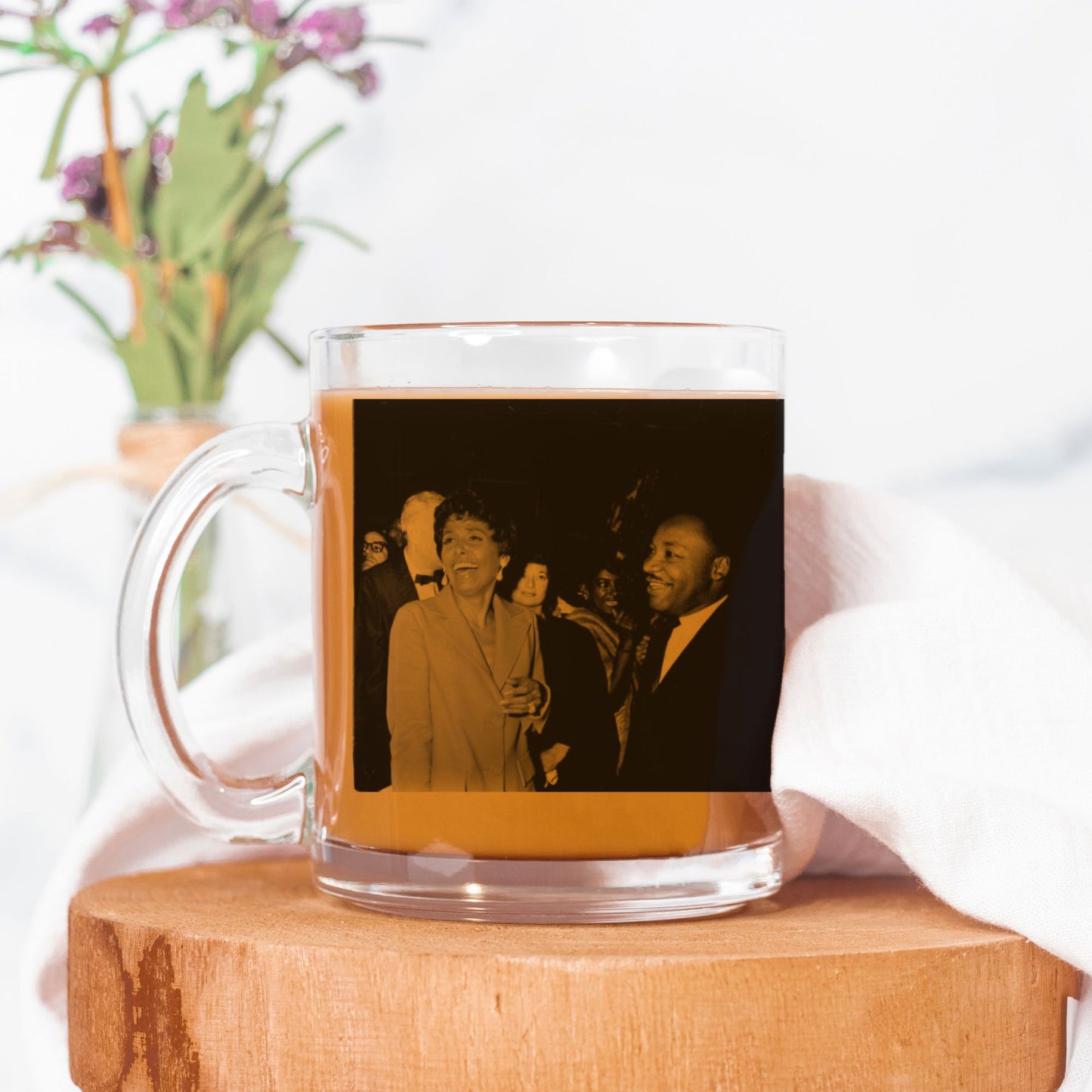 Martin Luther King and Lena Horne Glass Mug Glass