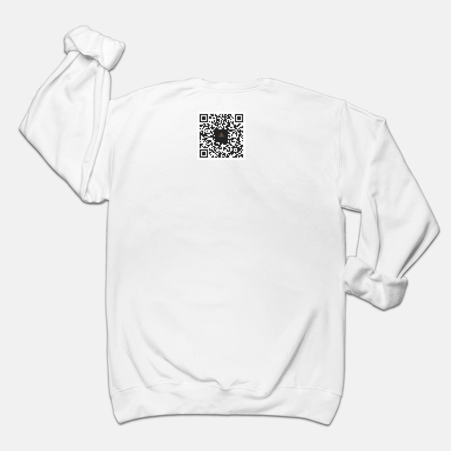 White and Gold Unisex Crew Neck Sweatshirt